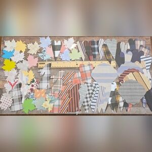 Plaid and Patterned Paper Cutouts for Crafts 80 Piece Set